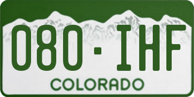 CO license plate 080IHF