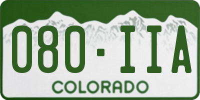 CO license plate 080IIA