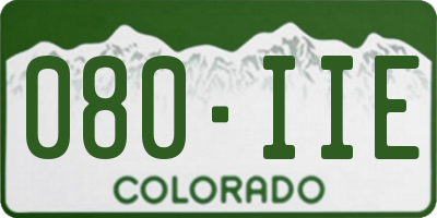 CO license plate 080IIE