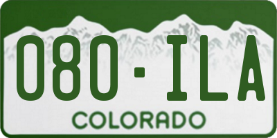 CO license plate 080ILA
