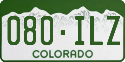 CO license plate 080ILZ