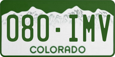 CO license plate 080IMV