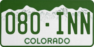 CO license plate 080INN