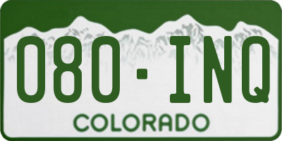 CO license plate 080INQ