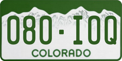 CO license plate 080IOQ