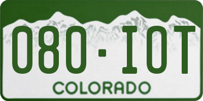 CO license plate 080IOT