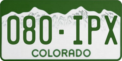 CO license plate 080IPX