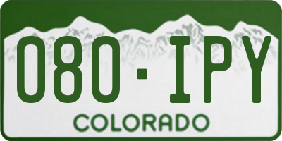CO license plate 080IPY