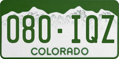 CO license plate 080IQZ