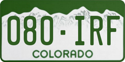 CO license plate 080IRF