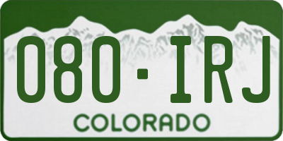 CO license plate 080IRJ