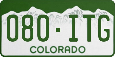 CO license plate 080ITG