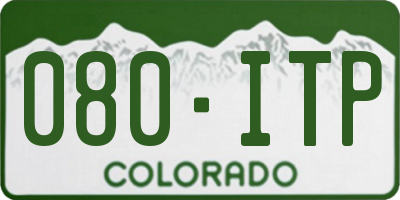 CO license plate 080ITP