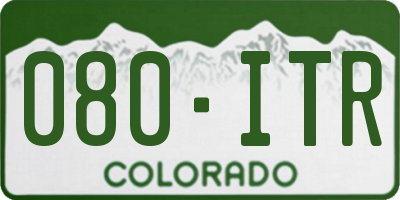 CO license plate 080ITR
