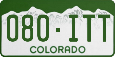 CO license plate 080ITT