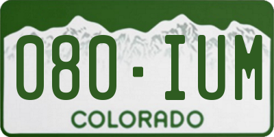 CO license plate 080IUM
