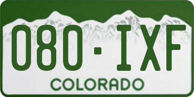 CO license plate 080IXF