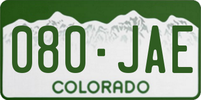 CO license plate 080JAE