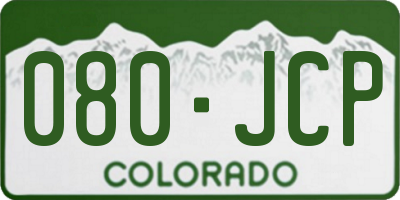 CO license plate 080JCP