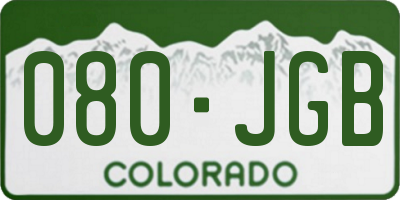 CO license plate 080JGB