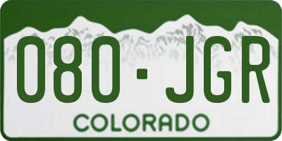 CO license plate 080JGR