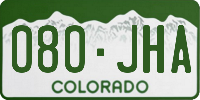 CO license plate 080JHA