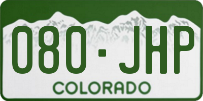 CO license plate 080JHP