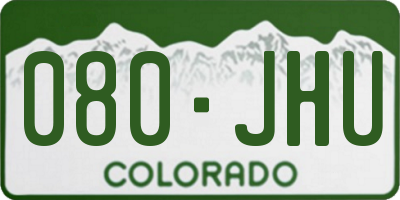 CO license plate 080JHU