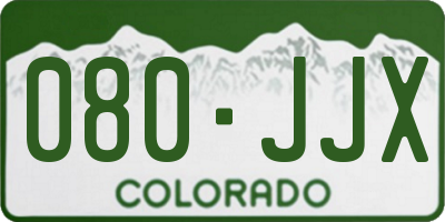 CO license plate 080JJX