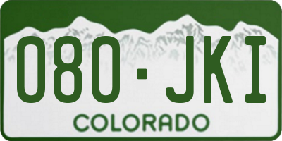 CO license plate 080JKI