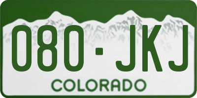 CO license plate 080JKJ