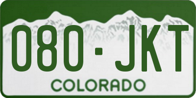 CO license plate 080JKT