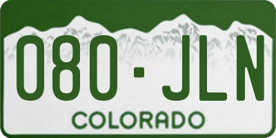CO license plate 080JLN
