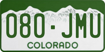 CO license plate 080JMU