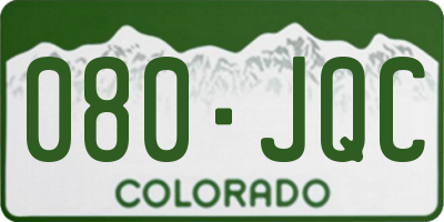 CO license plate 080JQC