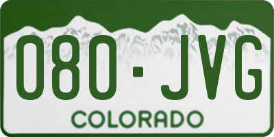 CO license plate 080JVG