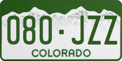 CO license plate 080JZZ
