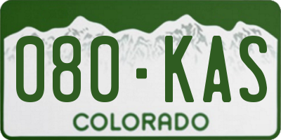 CO license plate 080KAS