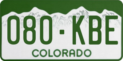CO license plate 080KBE