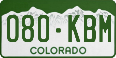CO license plate 080KBM