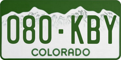 CO license plate 080KBY