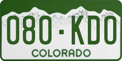 CO license plate 080KDO