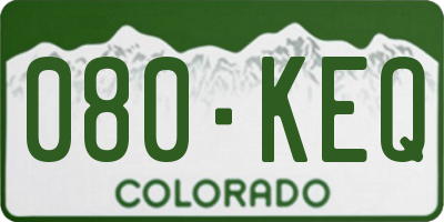 CO license plate 080KEQ