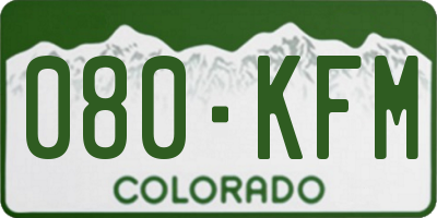 CO license plate 080KFM
