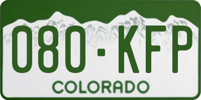 CO license plate 080KFP