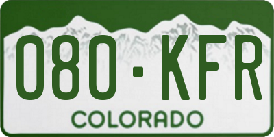 CO license plate 080KFR
