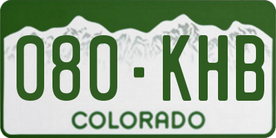 CO license plate 080KHB