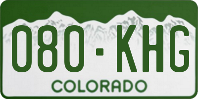 CO license plate 080KHG