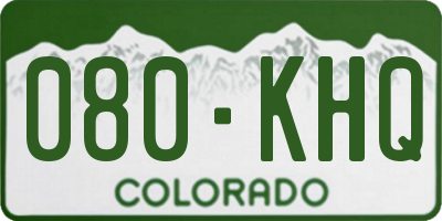 CO license plate 080KHQ