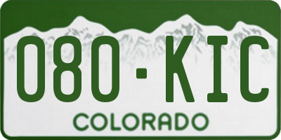 CO license plate 080KIC